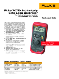 Thumbnail of document Data Sheet - 707Ex Intrinsically Safe Loop Calibrator